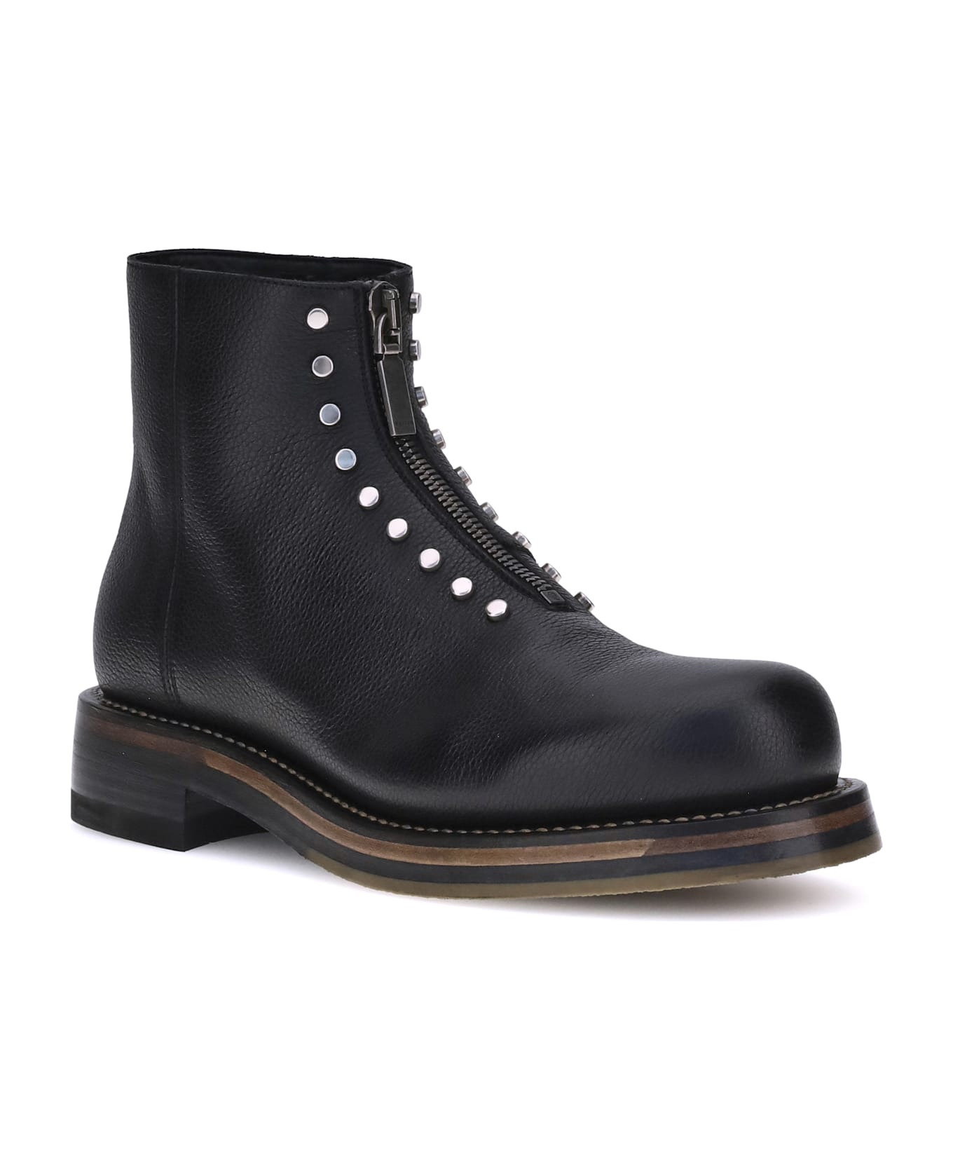 Studded Leather Ankle Boots - 2