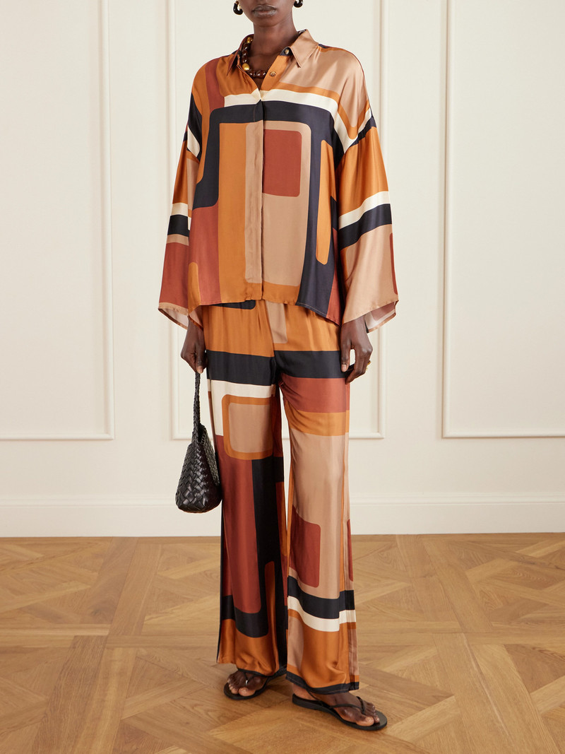 FAITHFULL Jensen Printed Satin Wide-leg Pants outlook