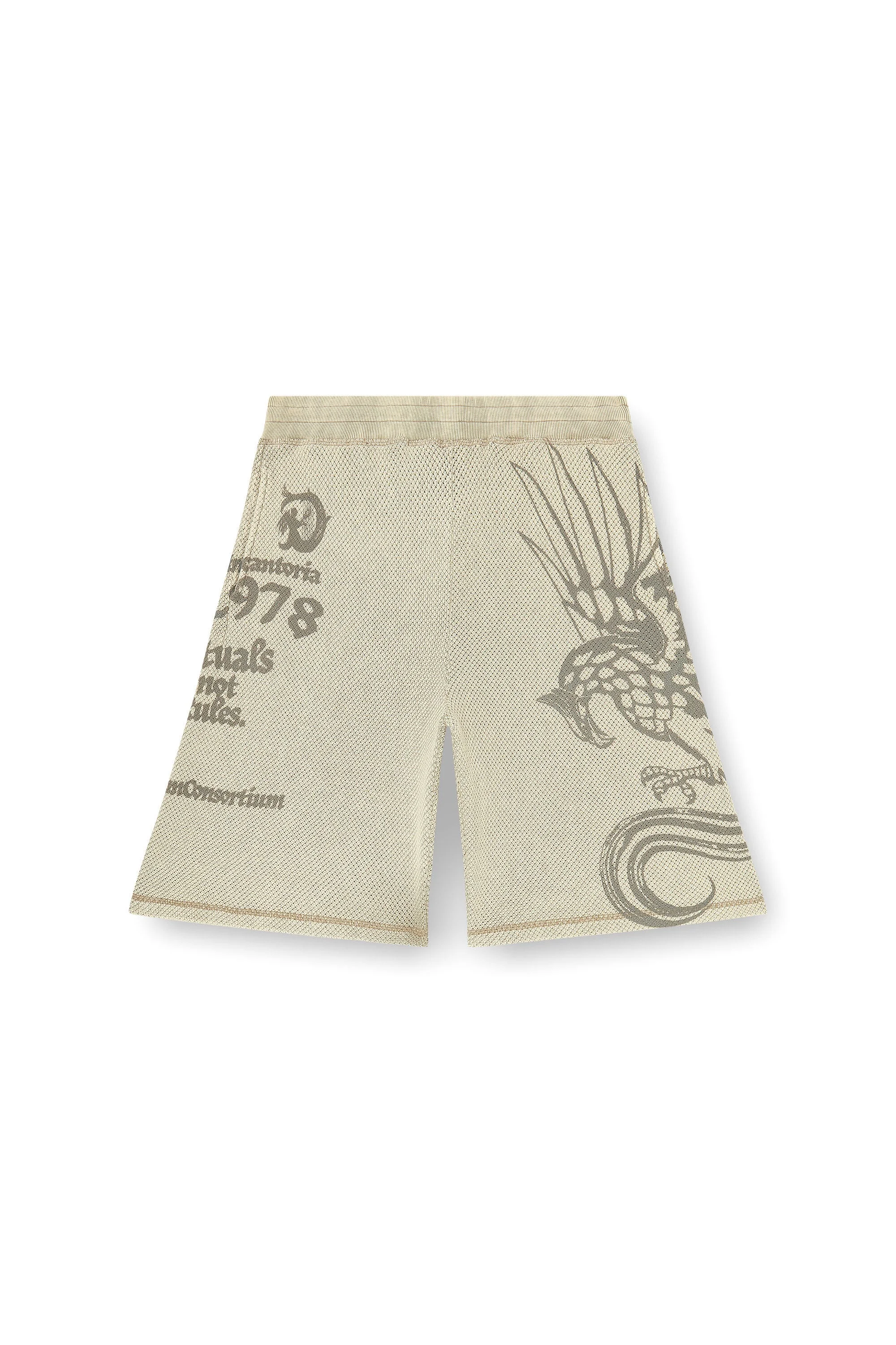 MESH COTTON SWEATSHORTS WITH PRINTS - 1