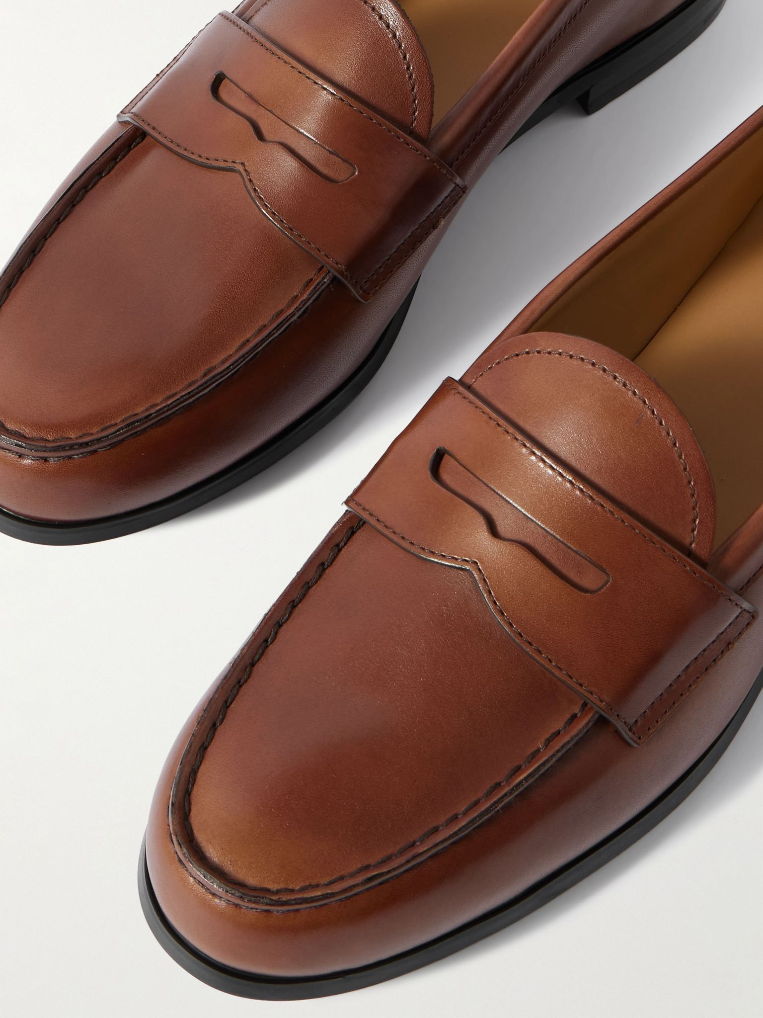 Natalie leather loafers Chocolate - 4
