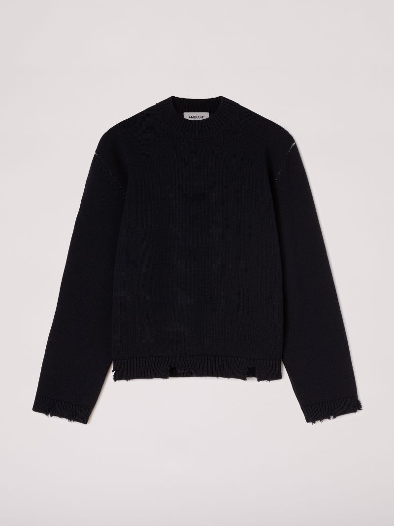 FELTED KNIT CREW NECK - 1