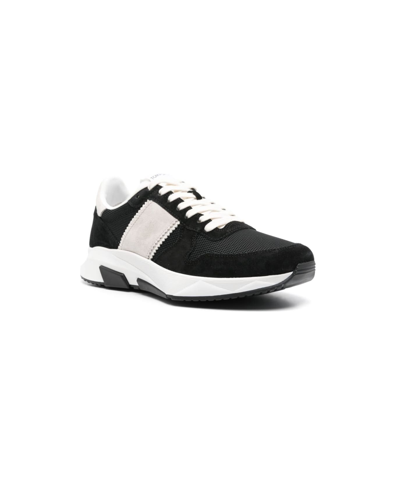 Suede And Technical Material Low Top Sneakers - 3