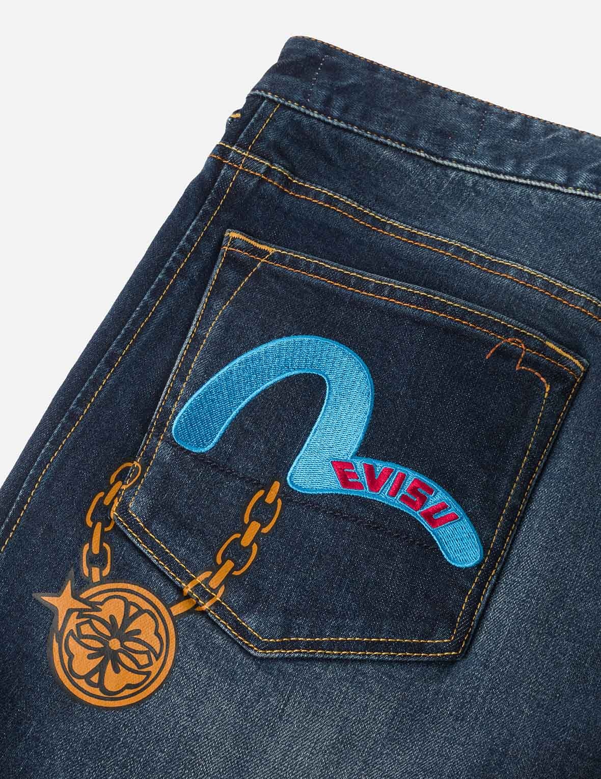 Multi-designed Pattern Baggy Denim Joggers - 6