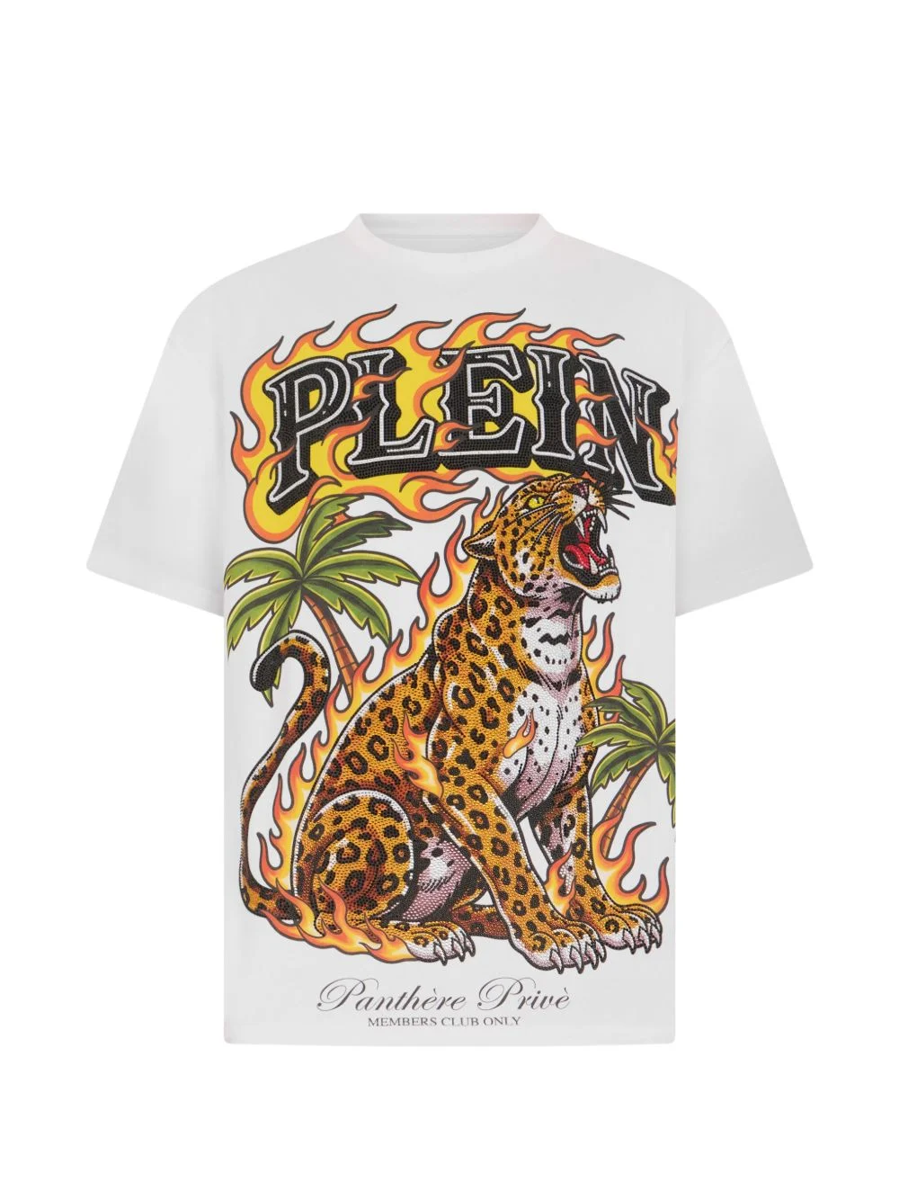 round neck T-shirt urban jungle leopard stones - 1