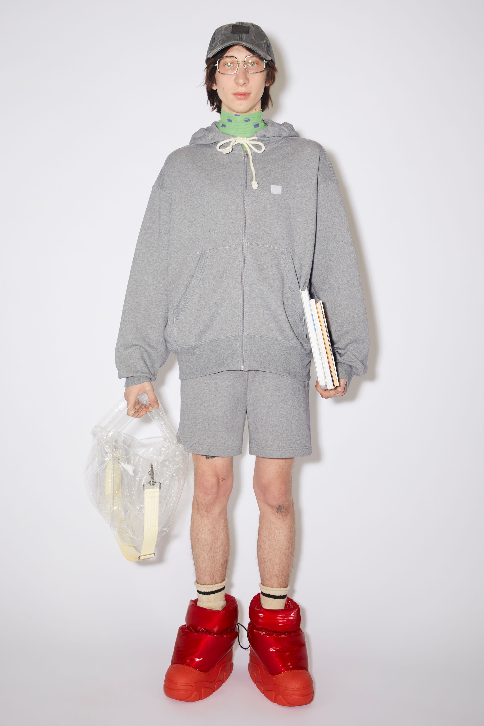 Hooded sweatshirt - Light Grey Melange - 2