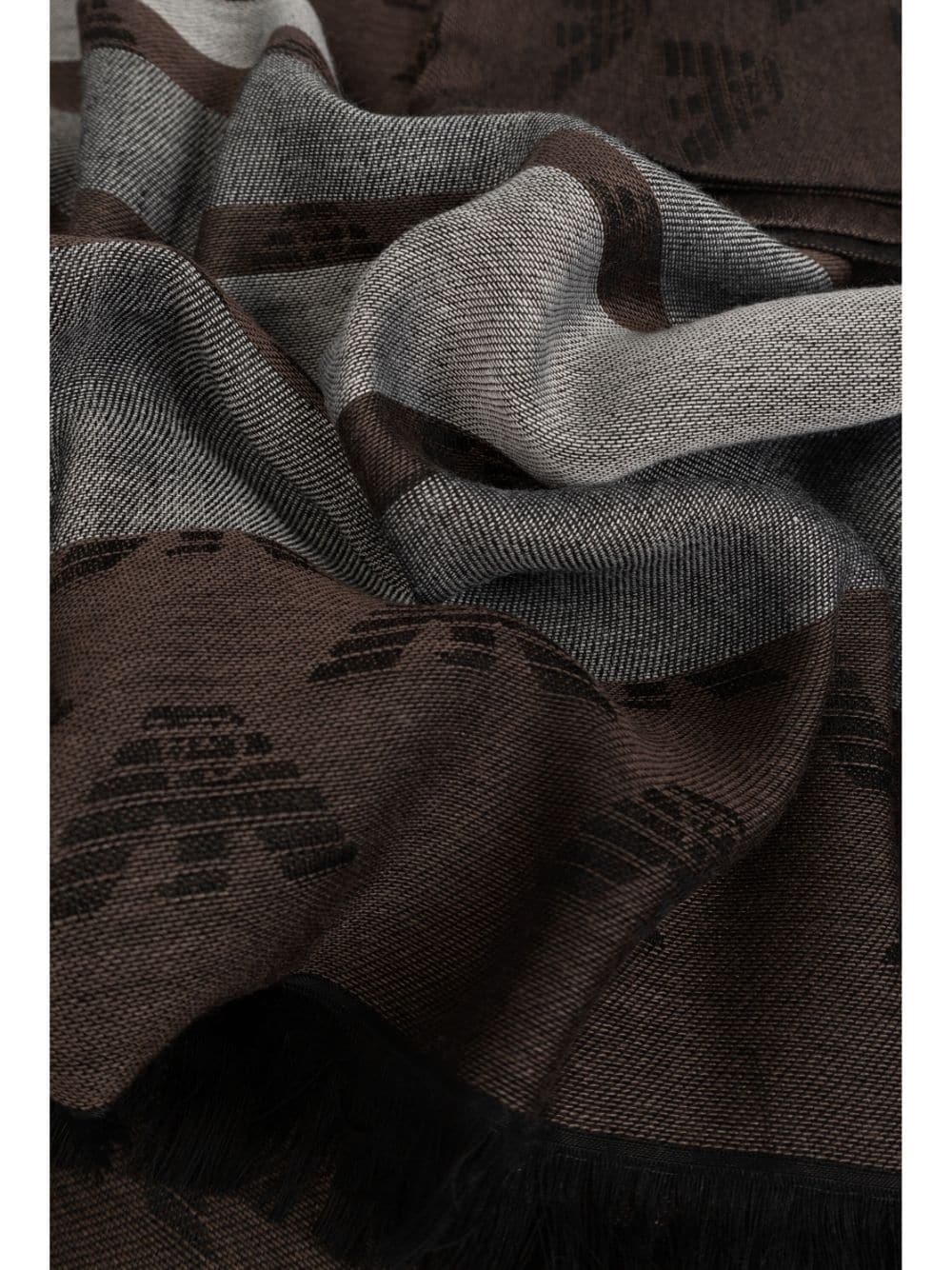 logo-jacquard striped scarf - 4