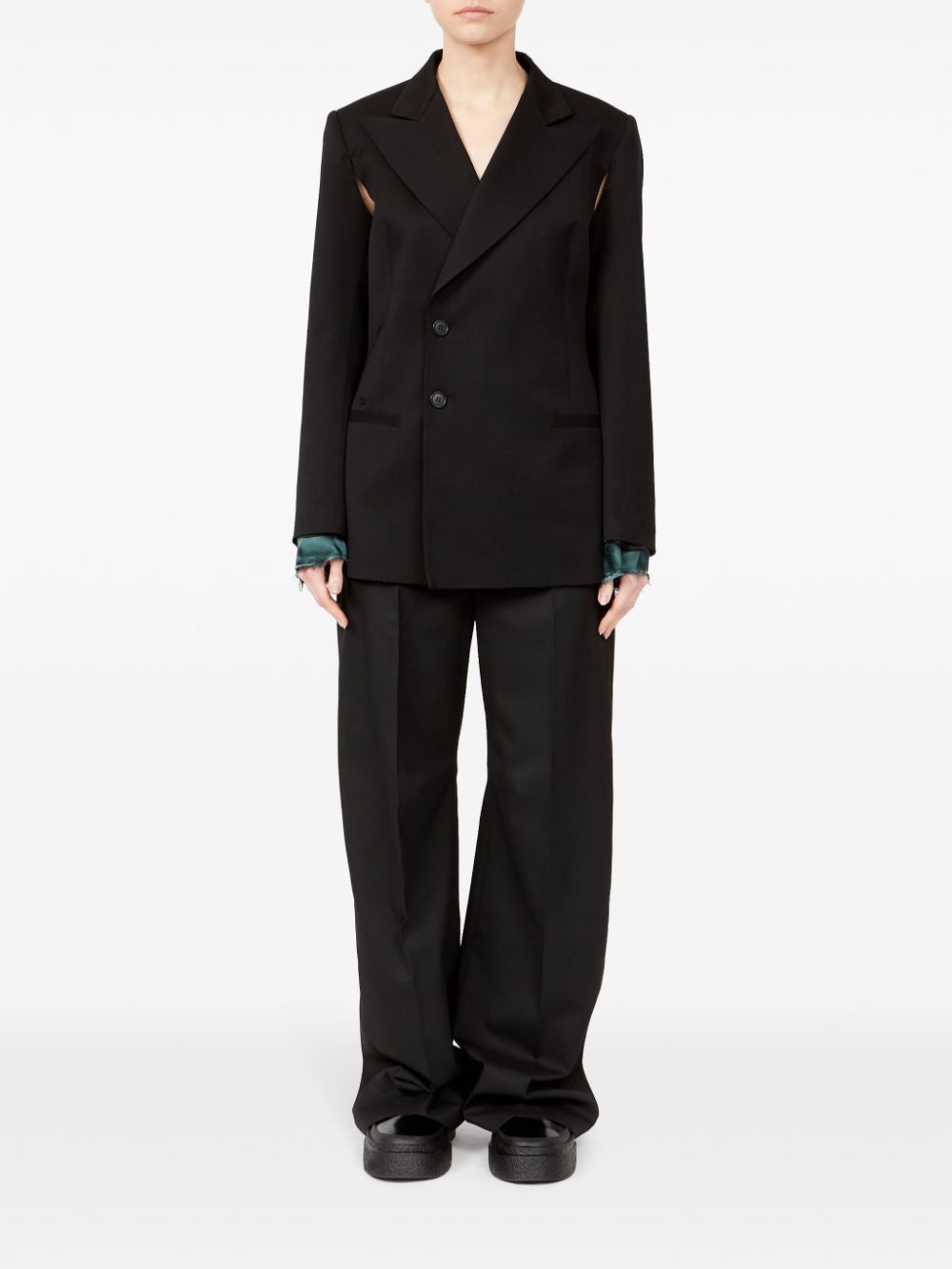 logo-patch twill blazer - 2