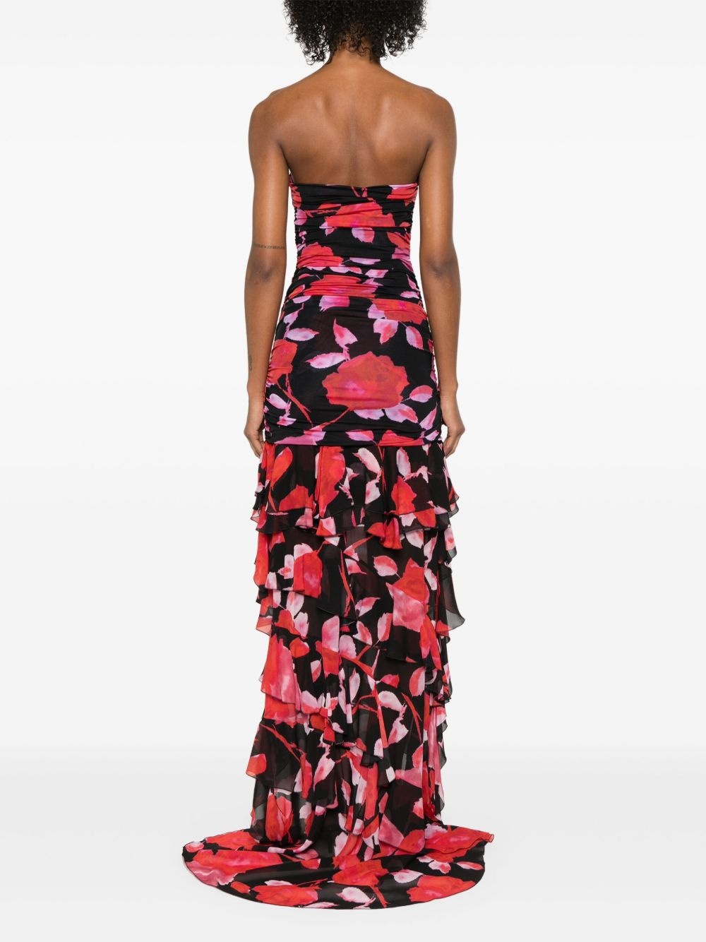 floral-print ruffled maxi dress - 4