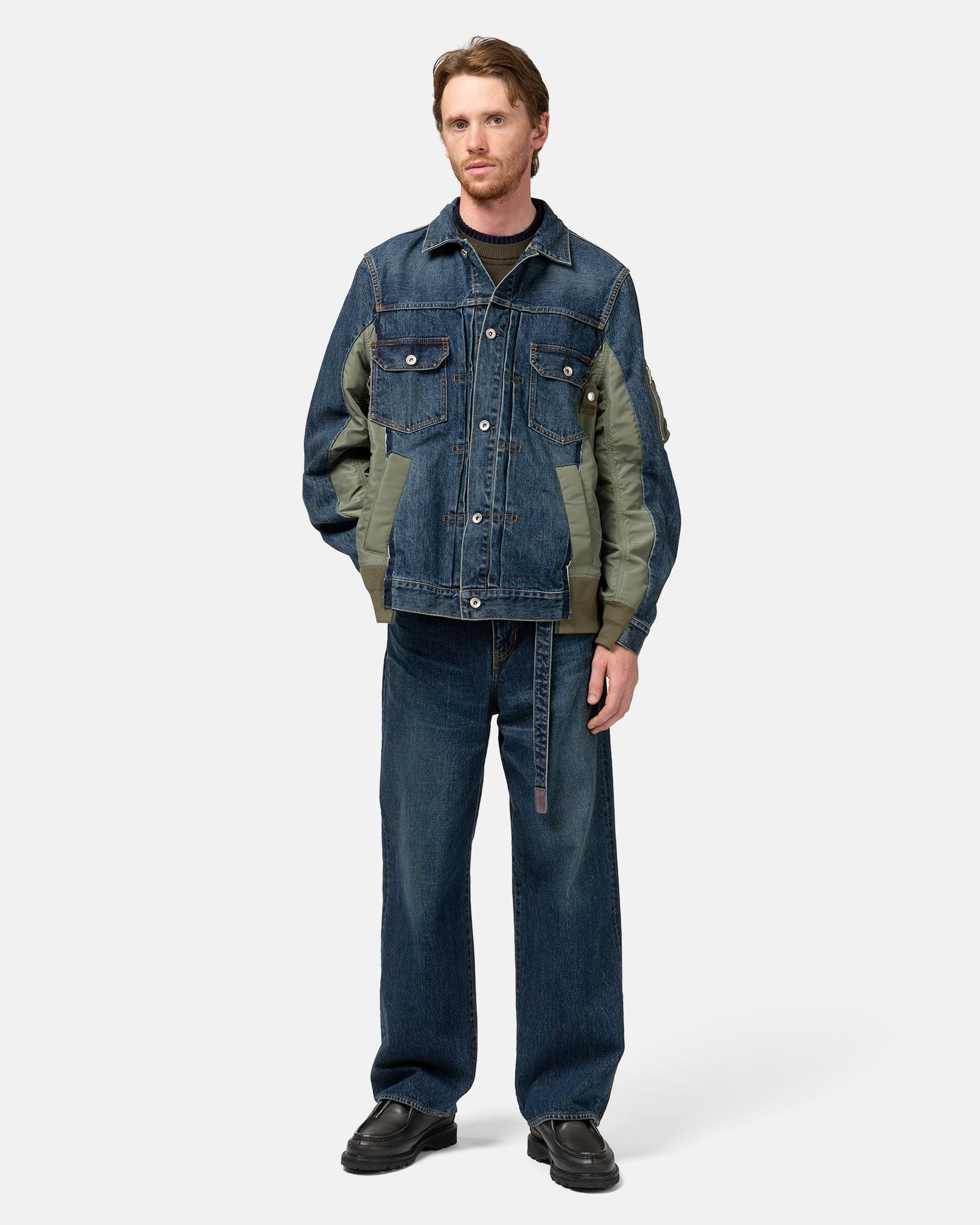 Denim x Nylon Twill Jacket Blue - 2
