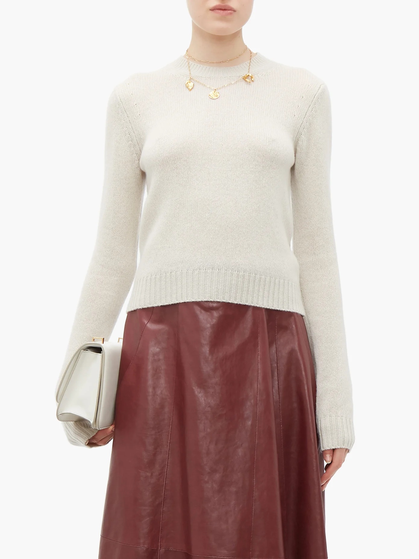 Cropped cashmere-blend sweater - 6