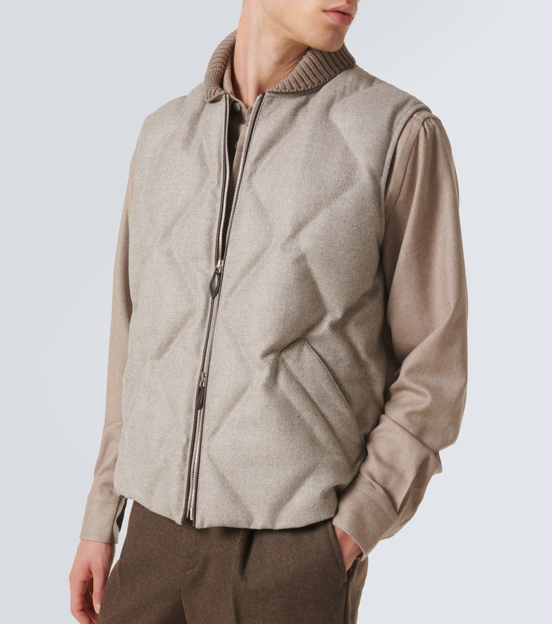 Herringbone wool puffer vest - 5