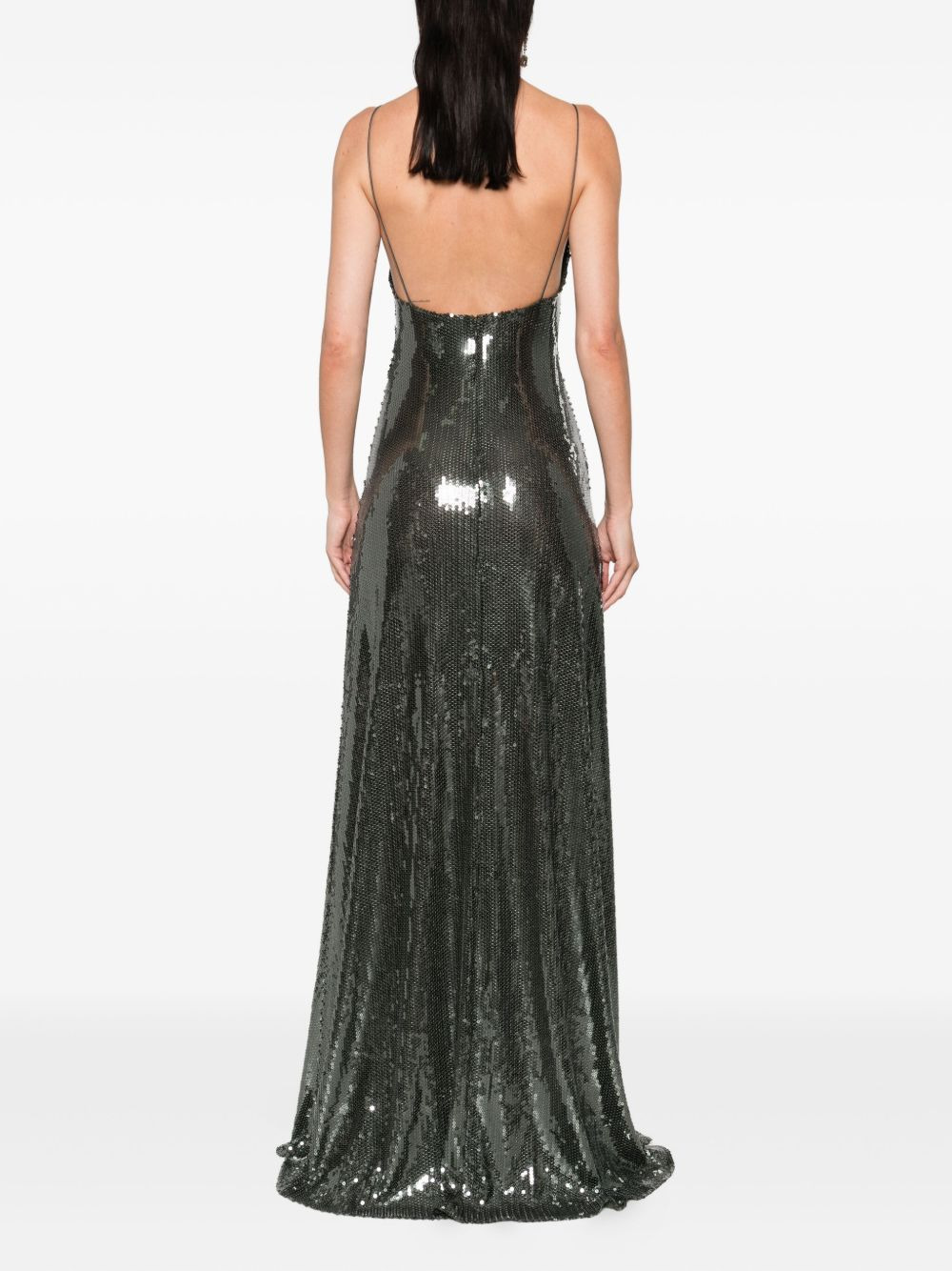 sequin-embellished slip maxi dress - 4
