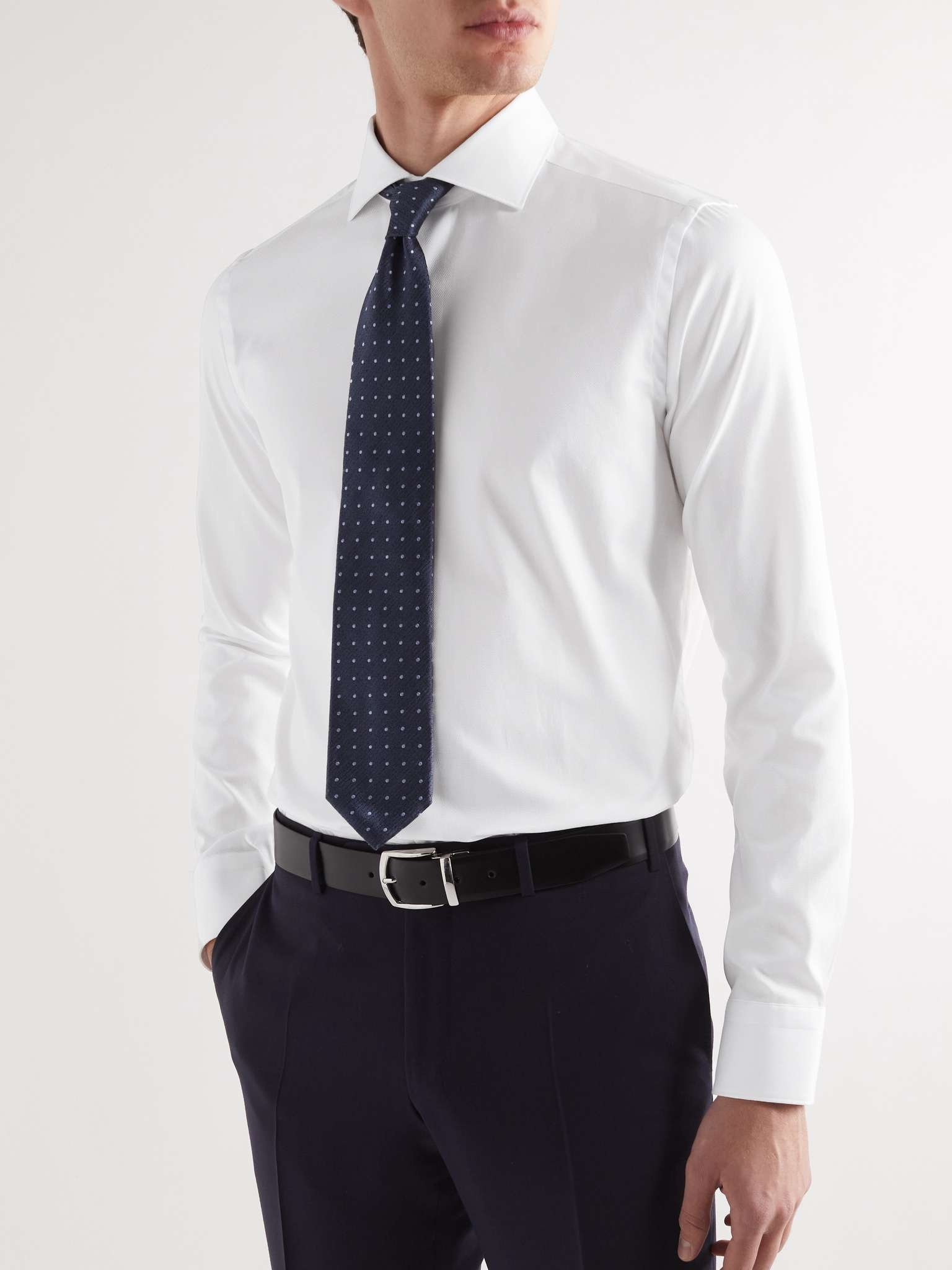 Slim-Fit Textured-Cotton Shirt - 1