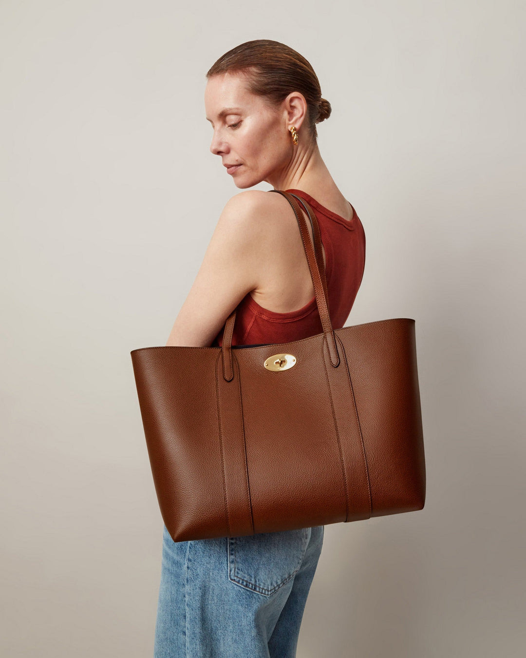 Bayswater Tote Oak Small Classic Grain Leather - 5