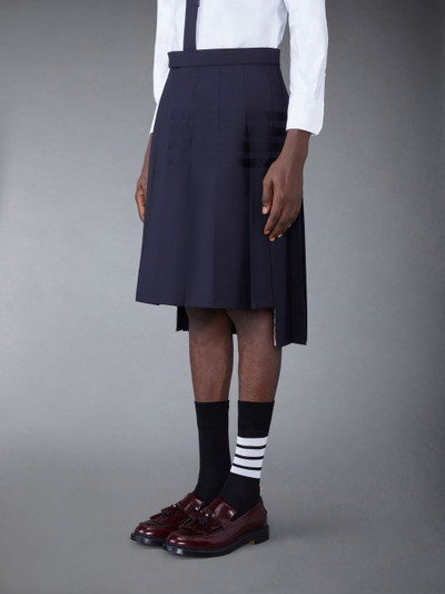 Thom Browne Plain Weave 4-Bar Pleated Backstrap Classic Skirt outlook