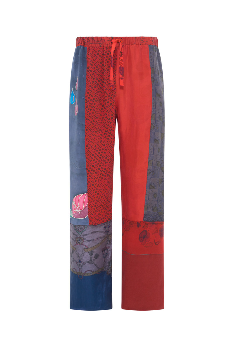 Upcycled Silk Scarves Drawstring Trousers 8