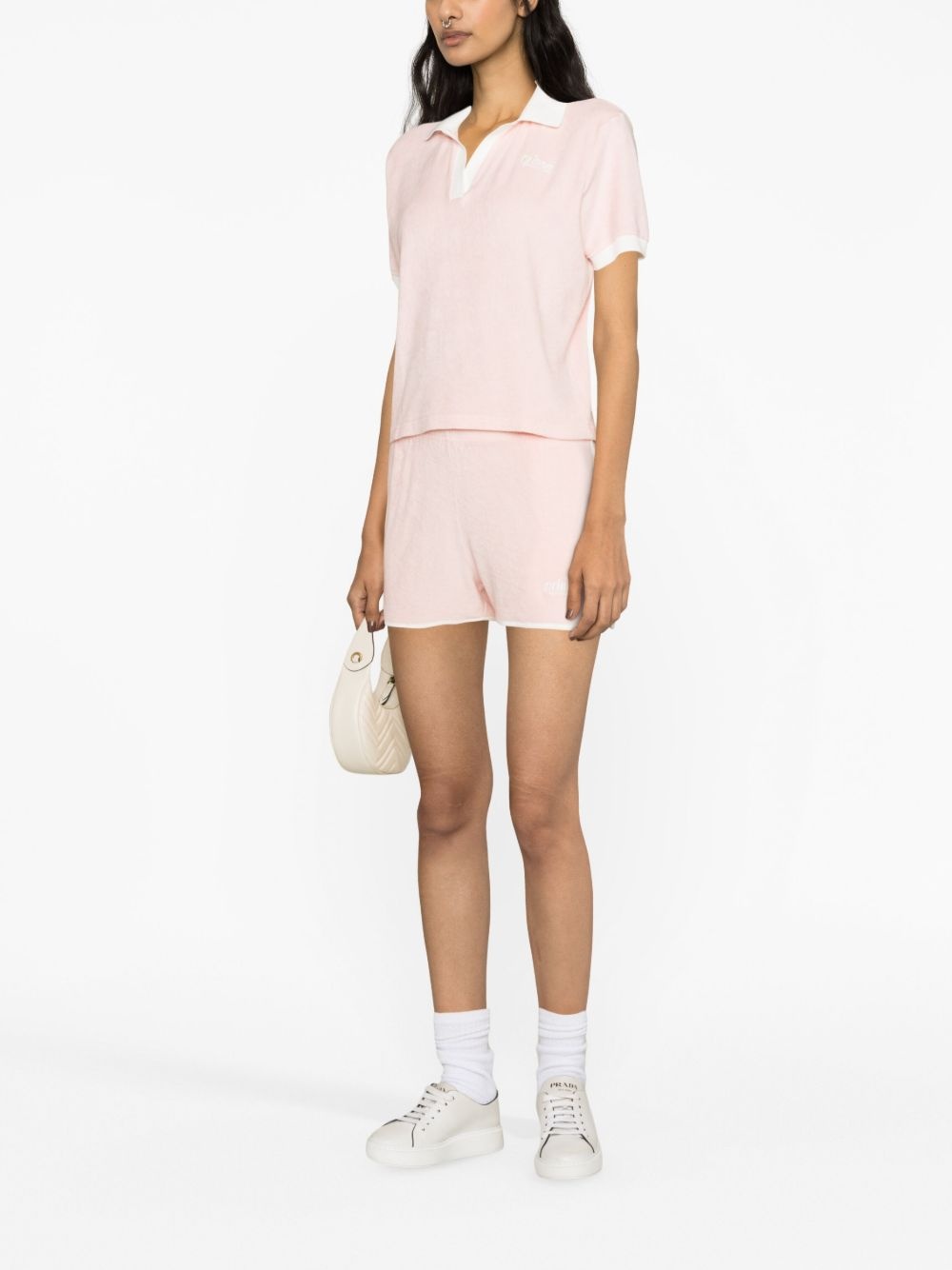 logo-embroidered cotton shorts - 2