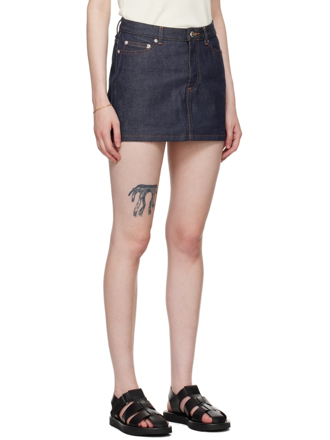 Indigo Five-Pocket Denim Miniskirt - 2