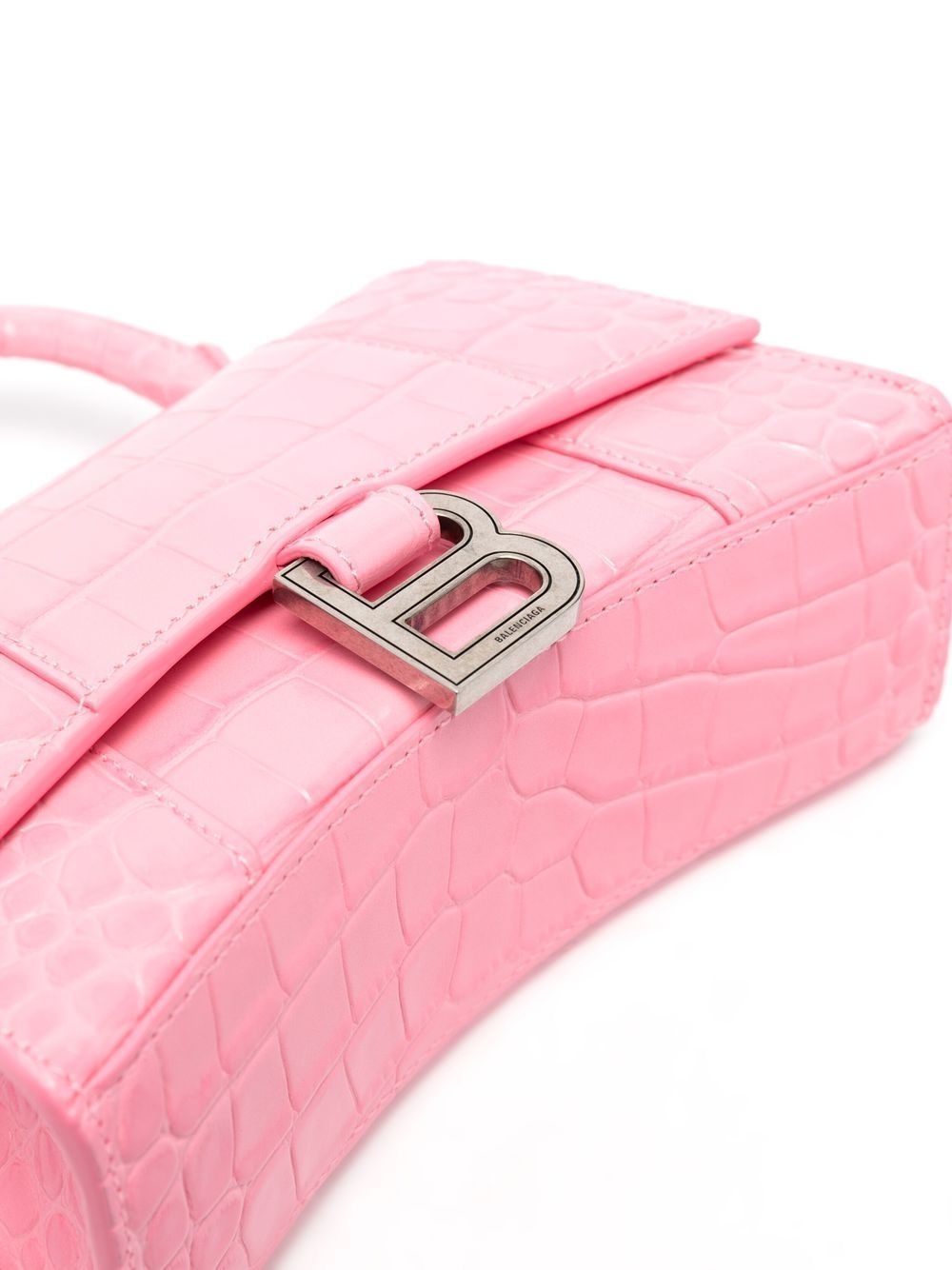 Hourglass crocodile-embossed handbag - 5