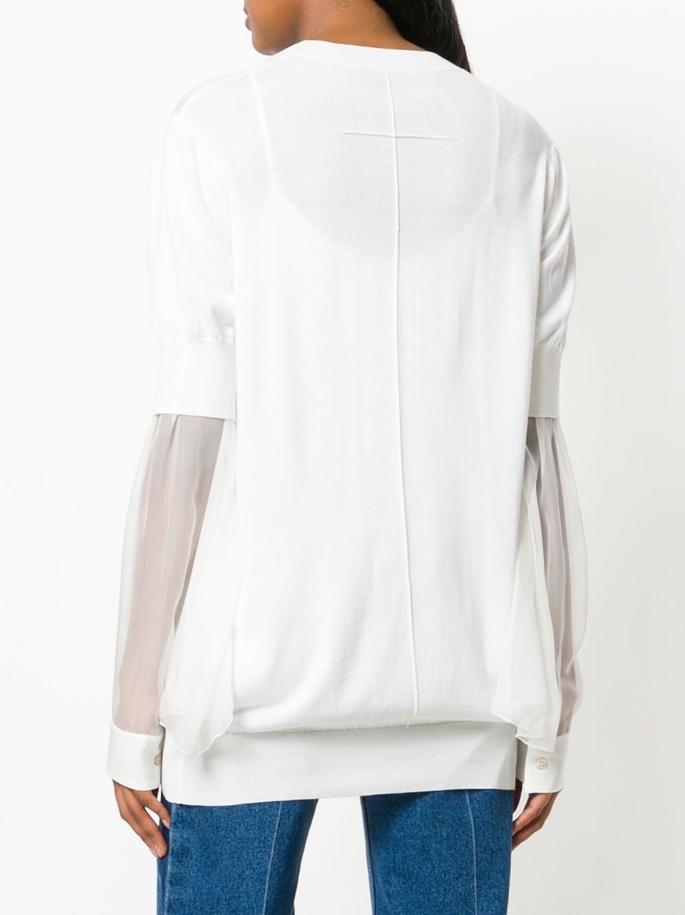 sheer sleeve sweater - 4