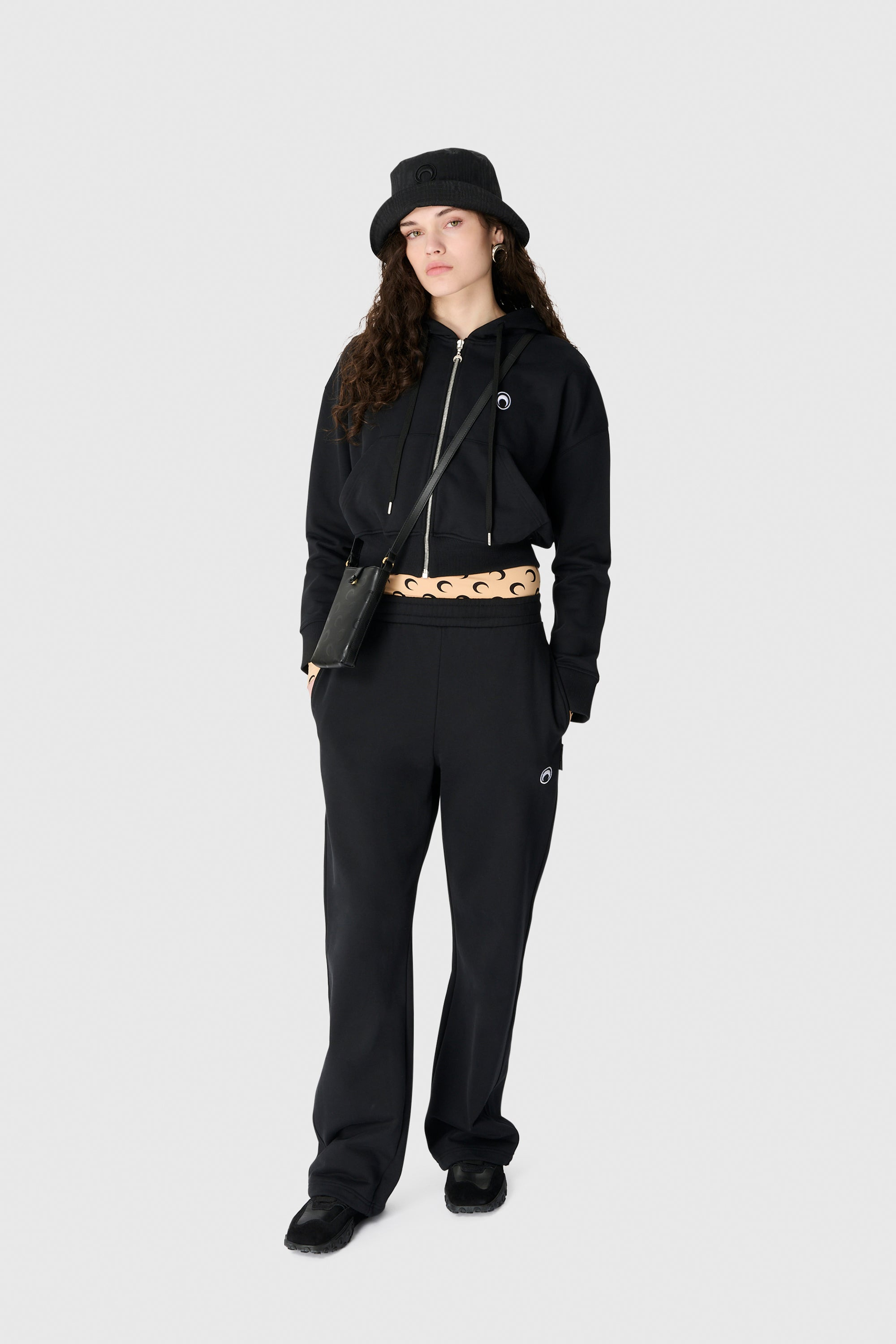 Moon Logo Fleece Cropped Zipped Hoodie - 4