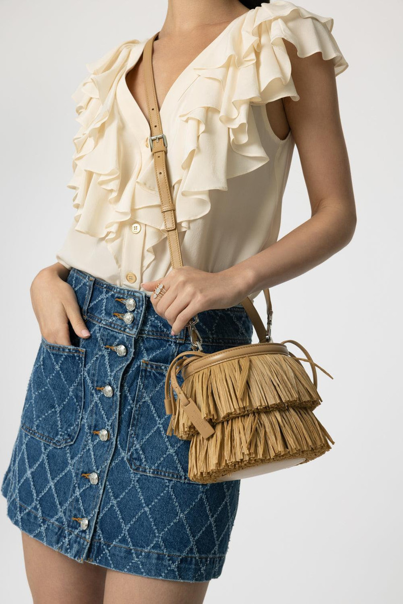 MICHAEL KORS COLLECTION Mini Ischia Bucket Bag - Natural outlook