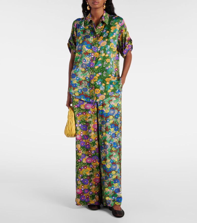ALÉMAIS Printed silk satin wide-leg pants outlook