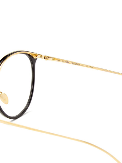 LINDA FARROW Kings round acetate and 18kt gold-plated glasses outlook