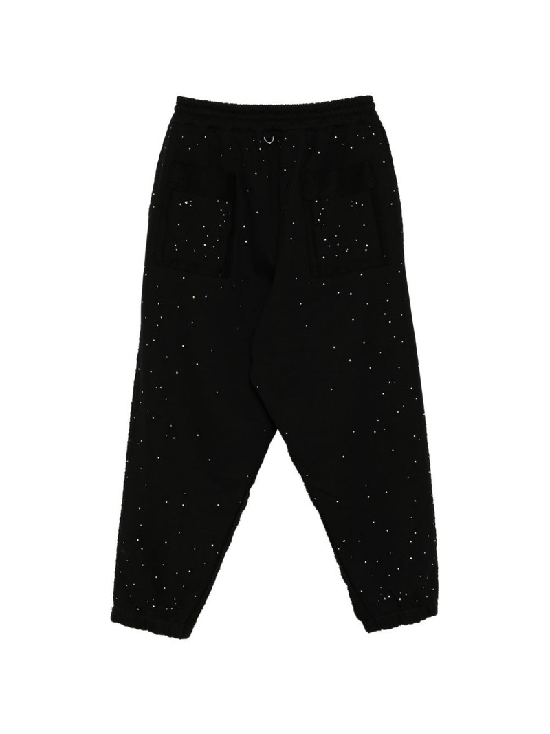 MASTERMIND WORLD logo crystal-embellished track pants outlook