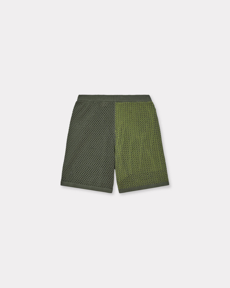 Embroidered knitted crochet shorts in cotton mesh 3