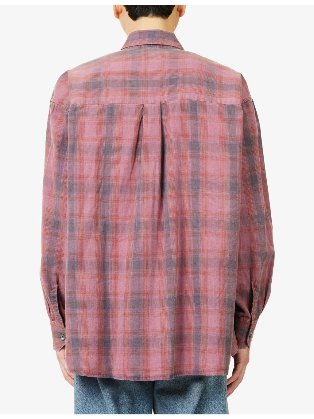 Borrowed Check Long-Sleeve Cotton Shirt - 4