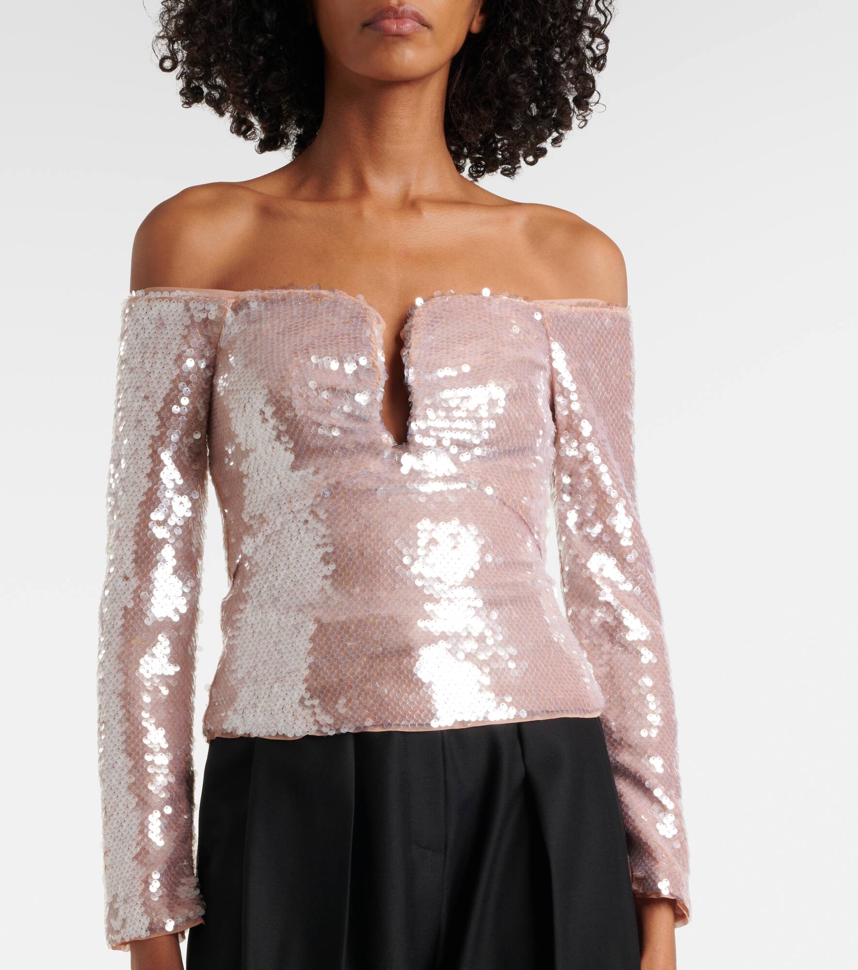 Sequined off-shoulder top - 4