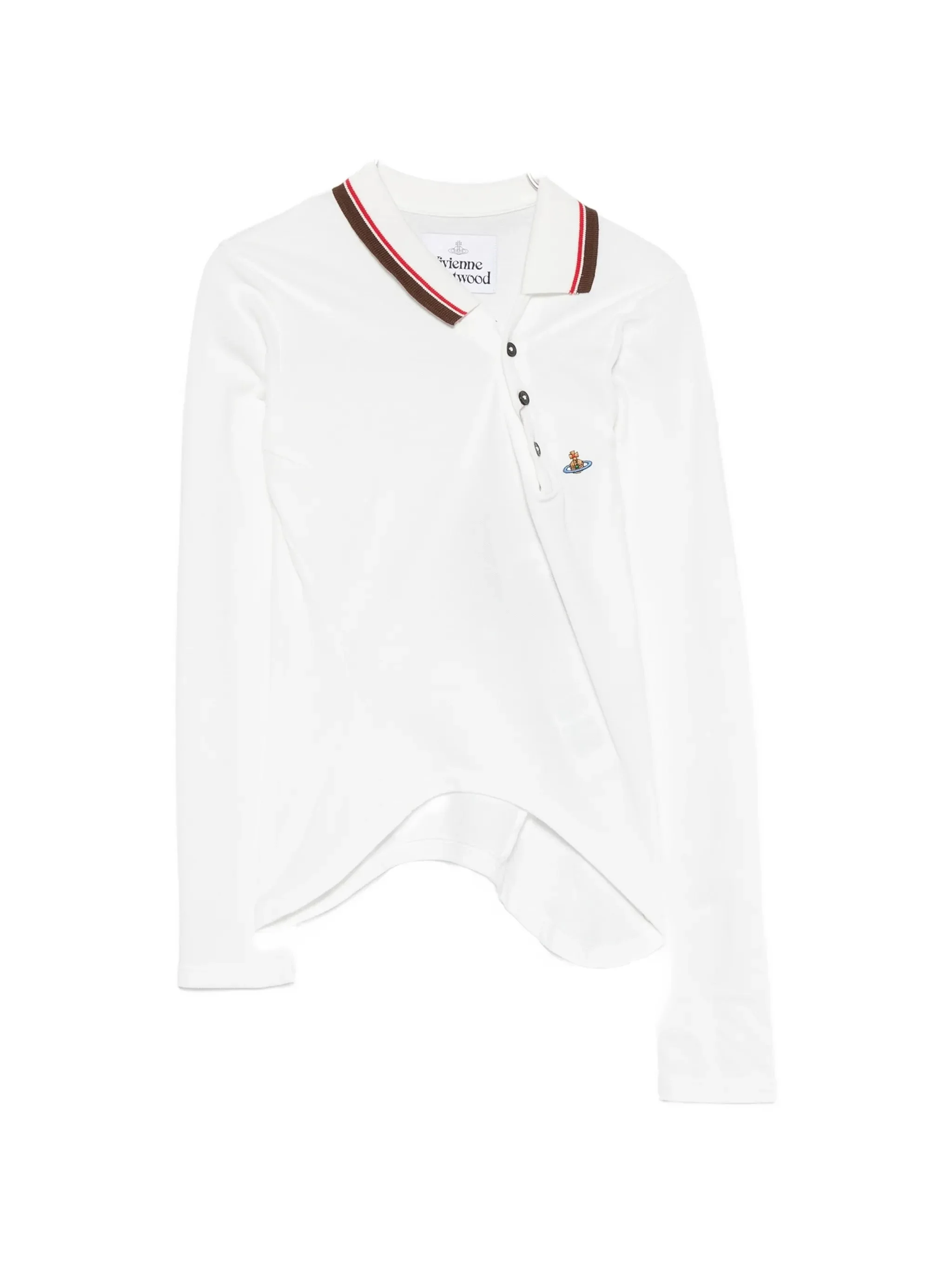 Vivienne Westwood Orb-embroidered Asymmetric Polo Shirt - 1