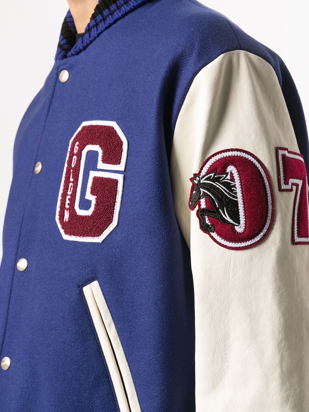 logo patch baseball jacket - 5