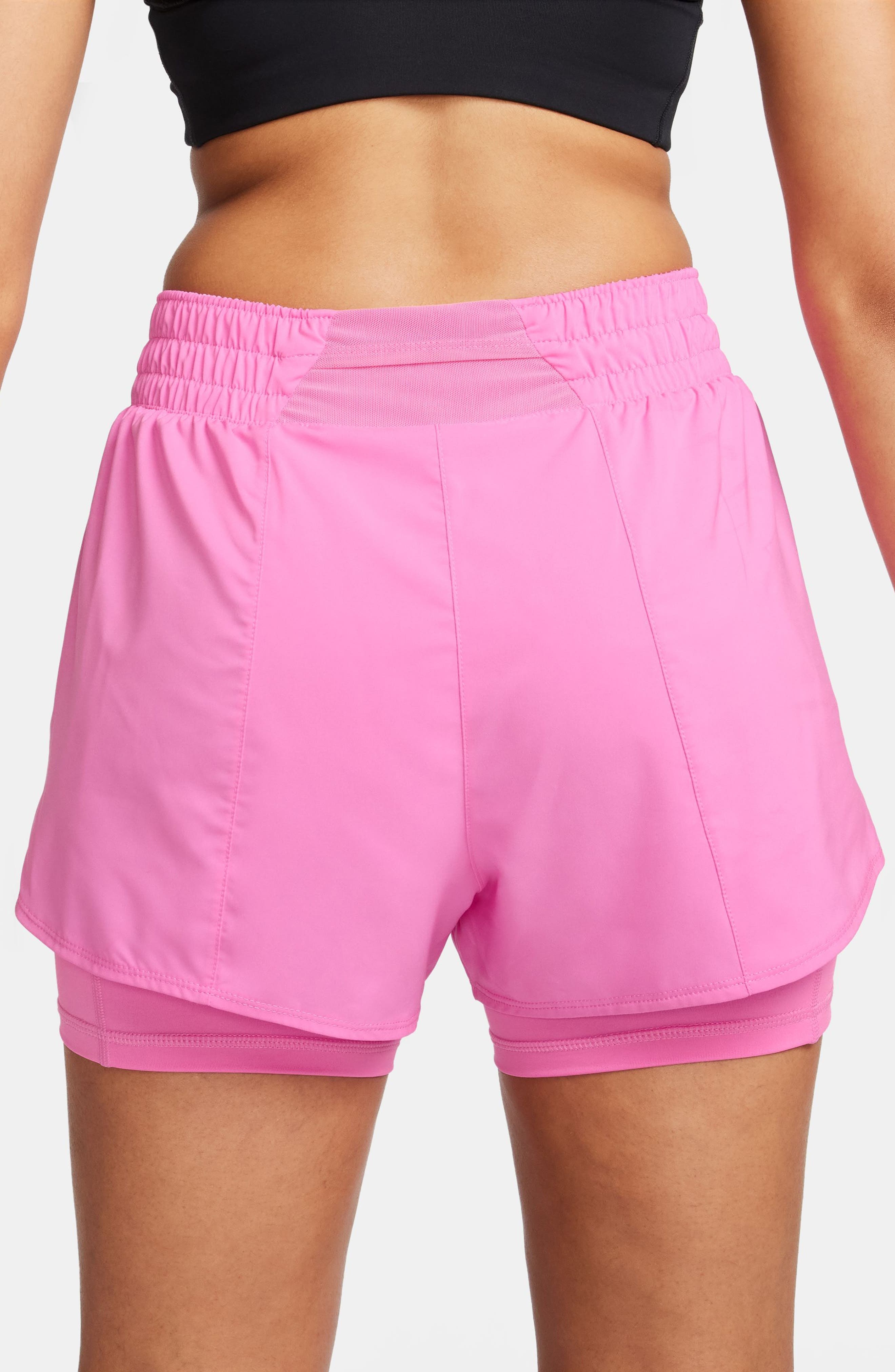 Nike One Dri-FIT High-Waisted 3-Inch 2-in-1 Shorts in 675 Plypnk/refsil at Nordstrom - 2