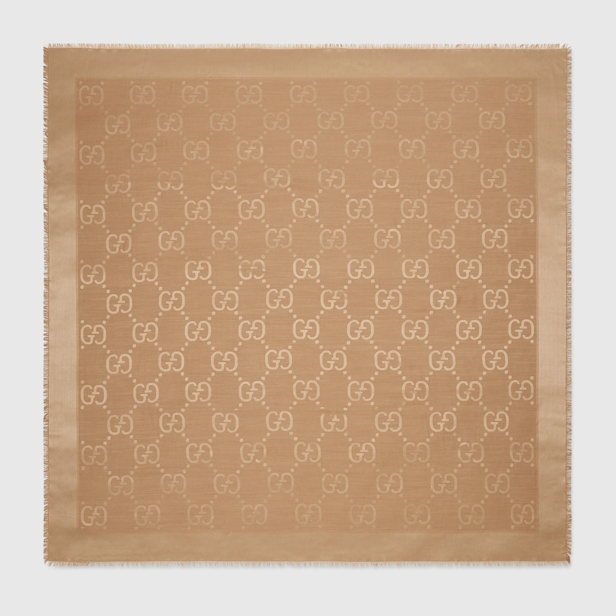 GG jacquard silk wool shawl - 1