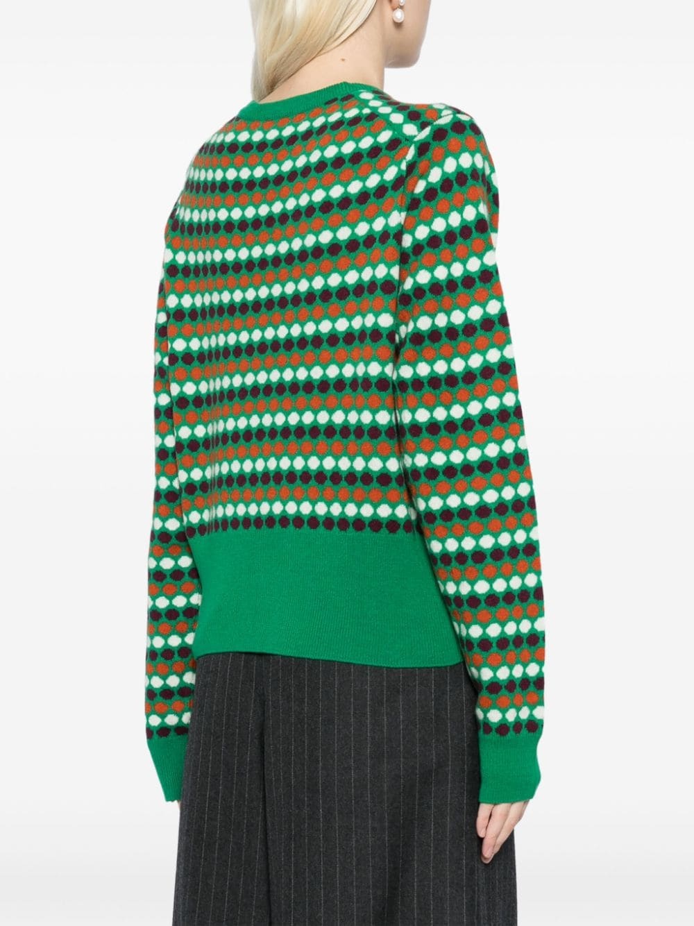 polka-dot cashmere cardigan - 4