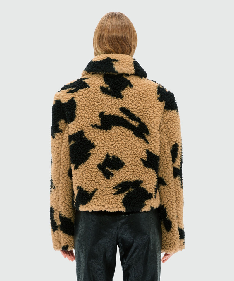 Beige teddy jacket with "Follow the Rabbit¬Æ" motif 3