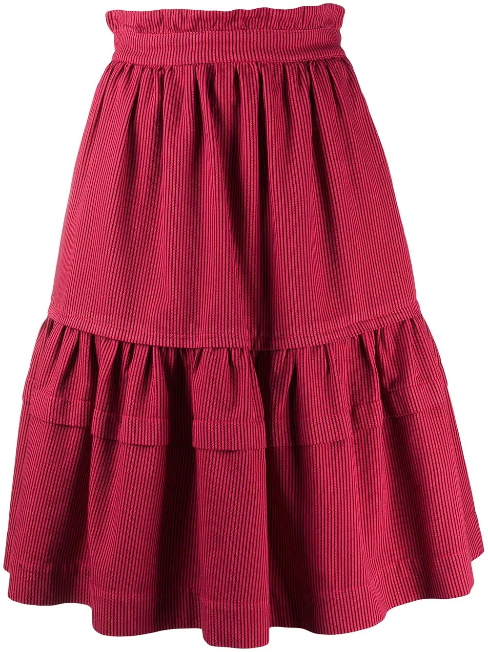 elasticated waist tiered skirt - 1