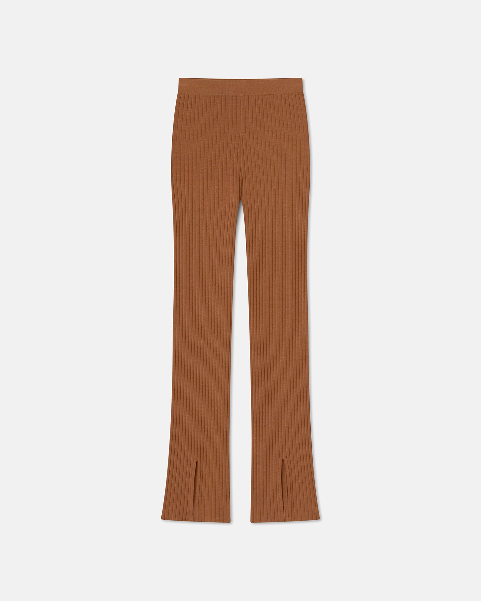 ANNY - Ribbed-knit pants - Chestnut - 1