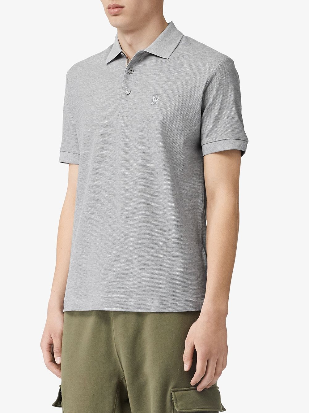 Monogram Motif Cotton Piqué Polo Shirt - 3