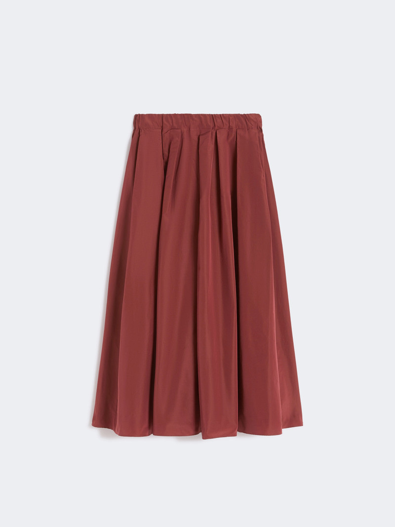FORMICA Pleated taffeta long skirt - CHERRY 1