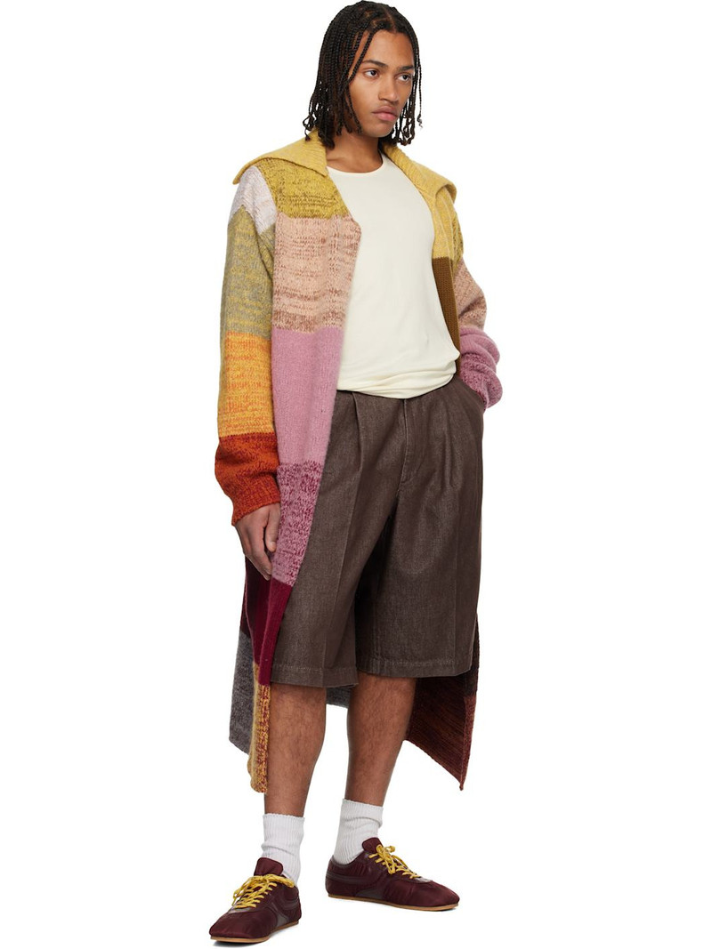 Dries Van Noten Brown Pleated Denim Shorts outlook