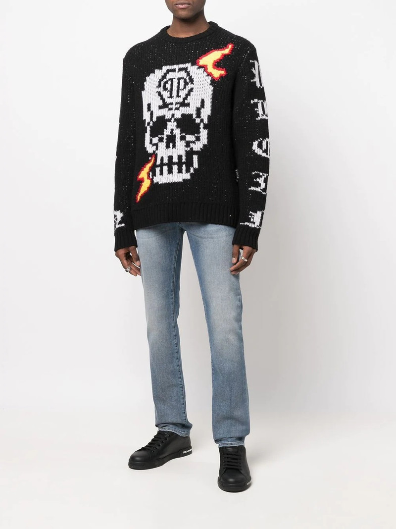 PHILIPP PLEIN skull-detail knit jumper outlook