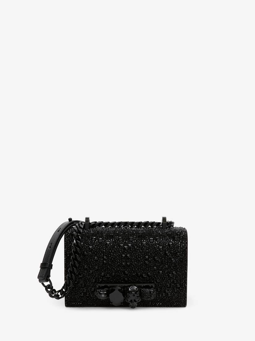 Women's Mini Jewelled Satchel in Black - 1