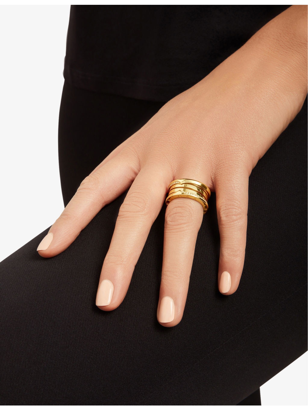 B.zero1 18ct yellow-gold and 0.22ct brilliant-cut diamond ring - 5