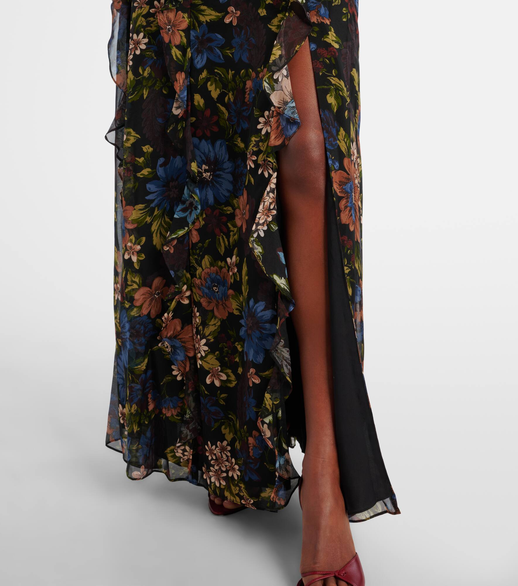 Madeline ruffled floral silk maxi dress - 5