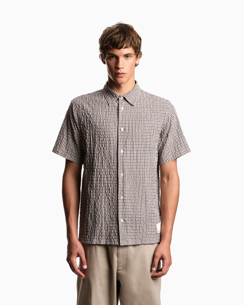 EMPORIO ARMANI EAGLE CLUB CRINKLE FABRIC SHIRT WITH CHECK MOTIF outlook