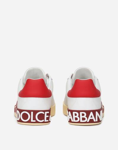 Dolce & Gabbana Calfskin Portofino sneakers with DG logo print outlook