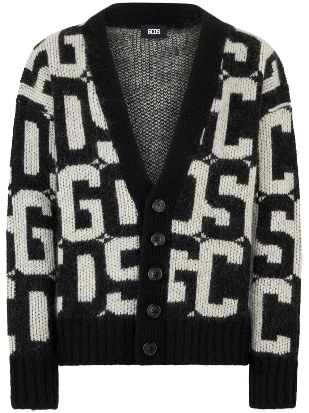monogram-print cardigan - 1